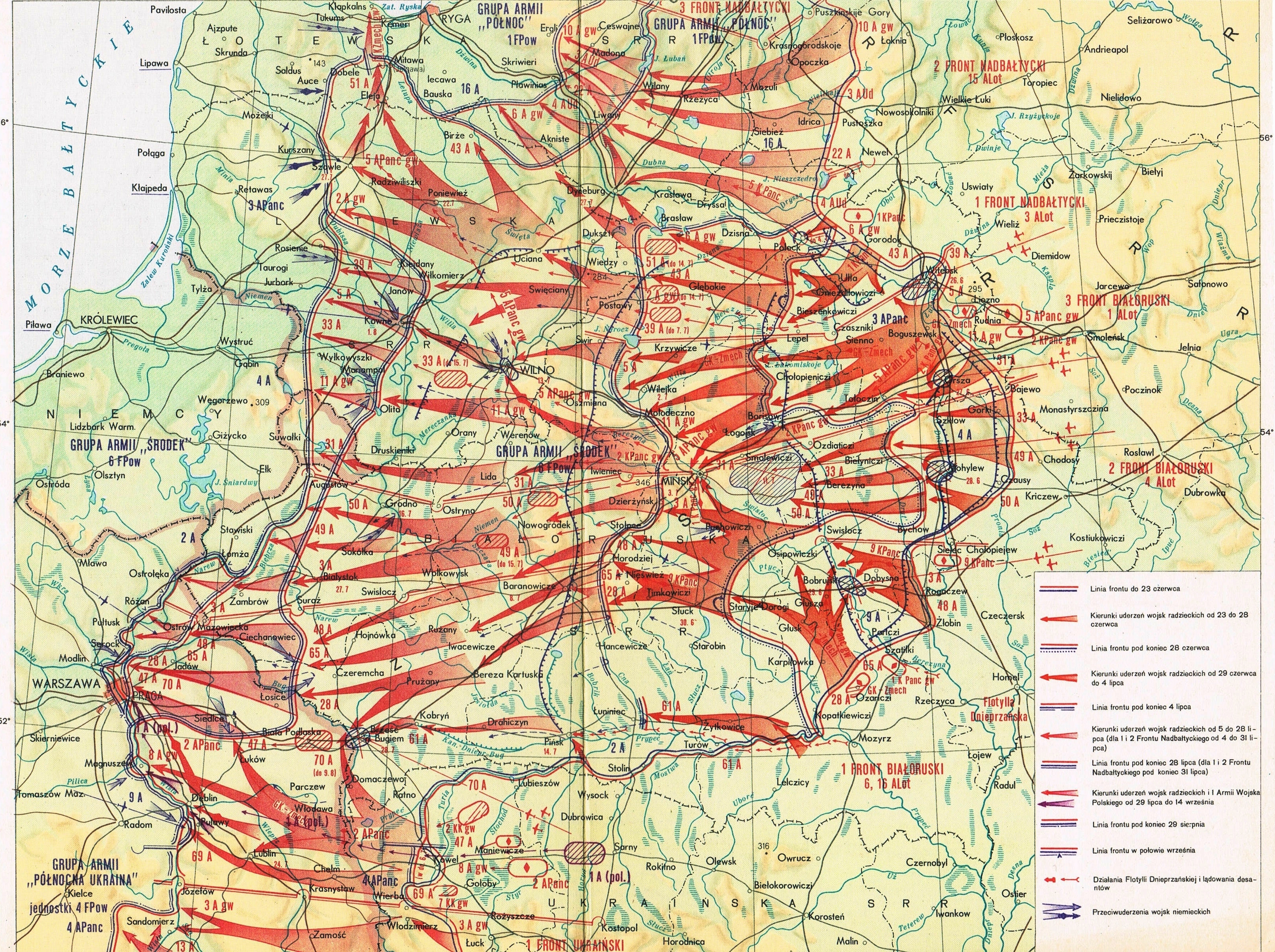 Карта польши 1944 года